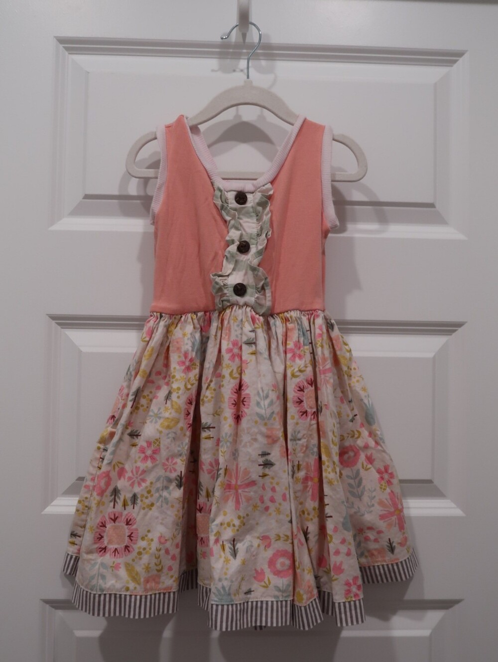 Adelaide Original Toddler Girl Peach And Pastel Floral A-line Dress Size 3T